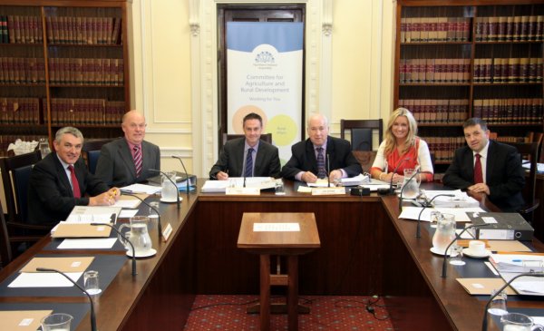 The Assembly Committee for Agriculture and Rural Development held its first meeting of the new 2012/13 session today.  Over the next few months, the Committee will focus on a range of important issues, including Bovine Tuberculosis, Single Farm Payments, and Regulations for Dog Breeding Establishments.  Pictured at today’s meeting are: (l-r) Tom Buchanan MLA, Kieran McCarthy MLA, Committee Chairperson Paul Frew MLA, Deputy Chairperson Joe Byrne MLA, Jo-Anne Dobson MLA and Robin Swann MLA.