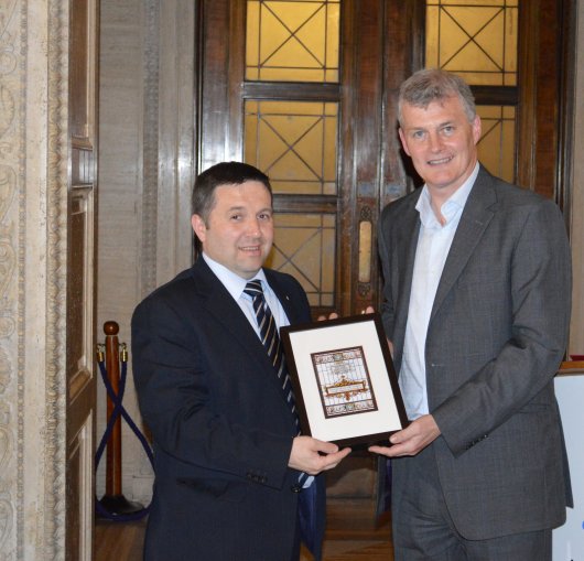 Kevin Lavery Head of School for Creative and Service Industries at Belfast MET and Committee Chairperson Robin Swann MLA