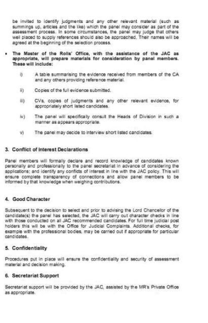 Practice Note Process for Appointments to the Court of Appeal in England and Wales