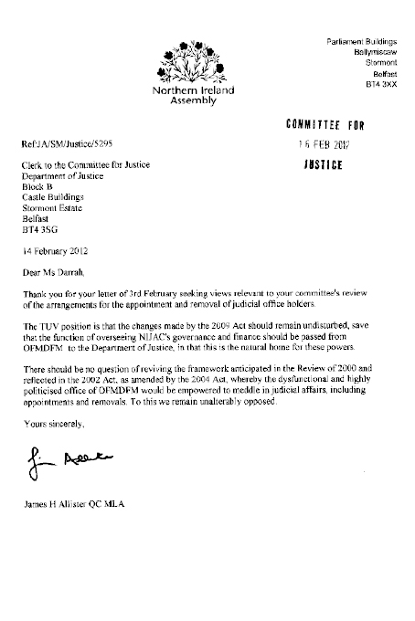 Traditional Unionist Voice submission