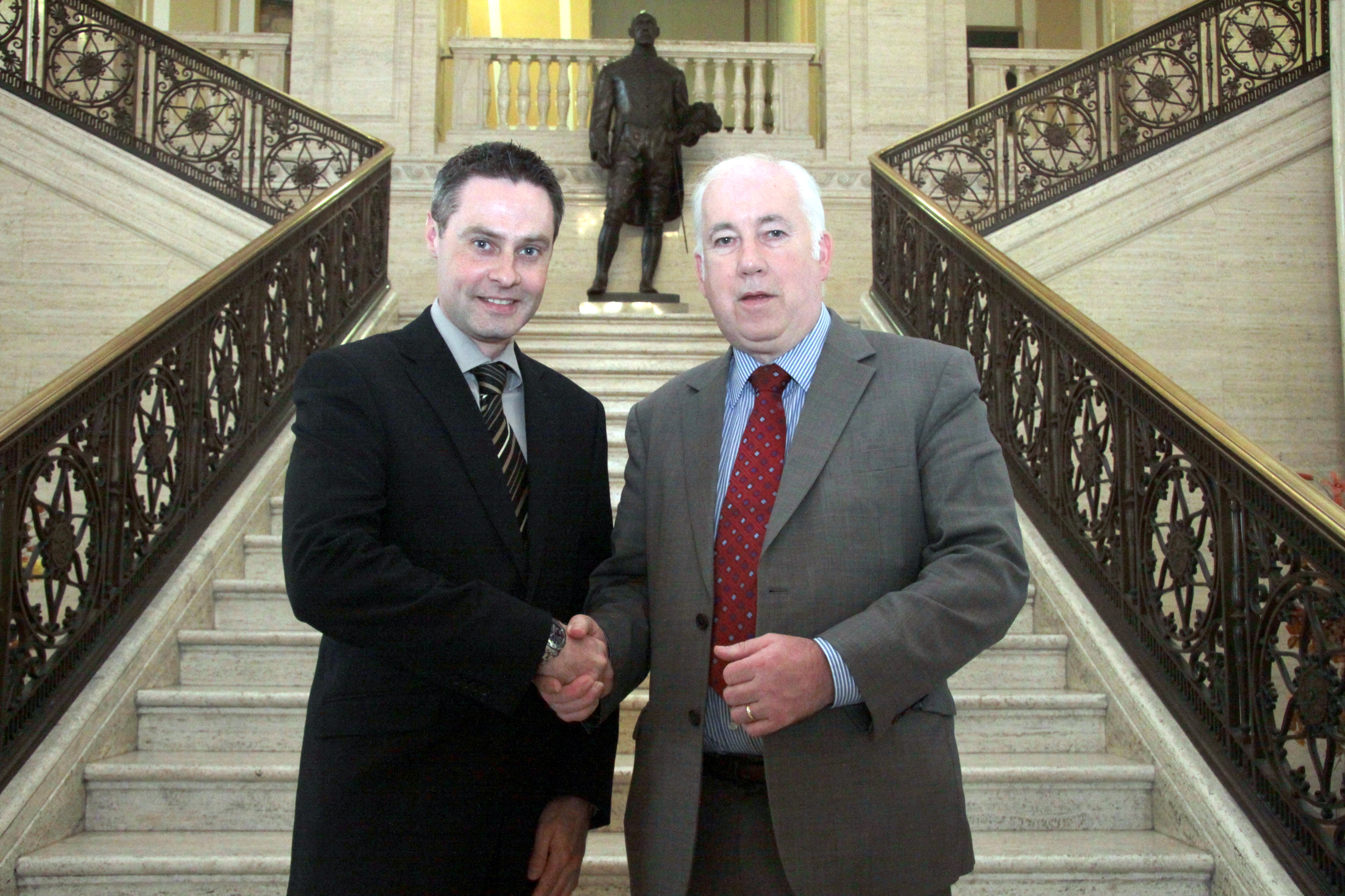 Paul Frew MLA (Chair of the Assembly Agriculture and Rural Development Committee) welcomes new Deputy Chairperson, Joe Byrne MLA to the Committee. Mr Byrne replaced Mrs Dolores Kelly as Committee Deputy Chairperson on 19 May 2012.