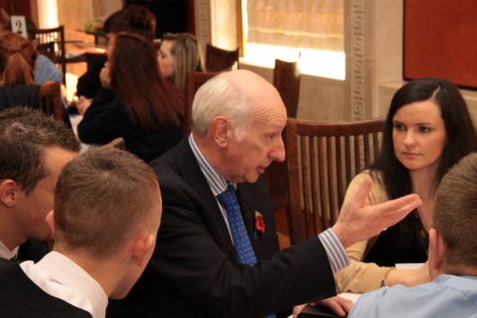 Robin Newton MLA talks politics with sixth form students from East and West Belfast Schools.