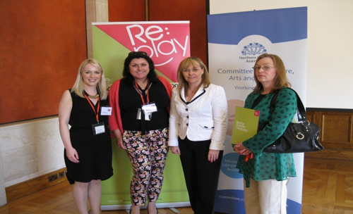 Michelle McIlveen with representatives from Replay Theatre Group: BLISS project