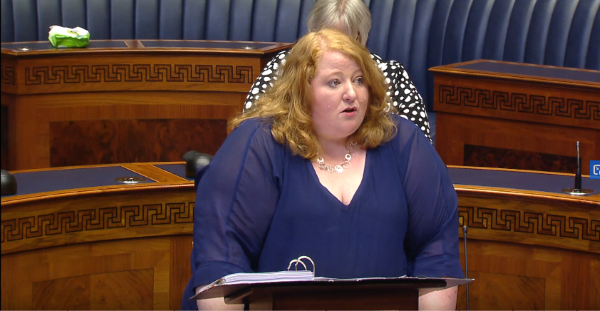 Naomi Long speaking to the Assembly | Source: NI Assembly 