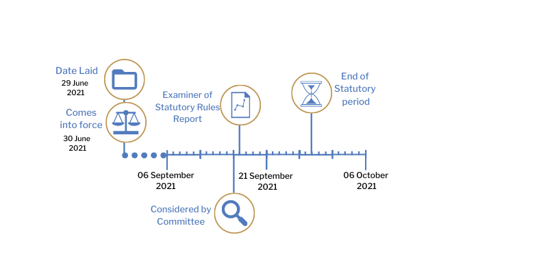 This timeline tracker shows the progress of The Health Protection (Coronavirus, International Travel and Operator Liability and Information to Passengers) (Amendment) Regulations (Northern Ireland) 2021. The exact details are available in the table below. 