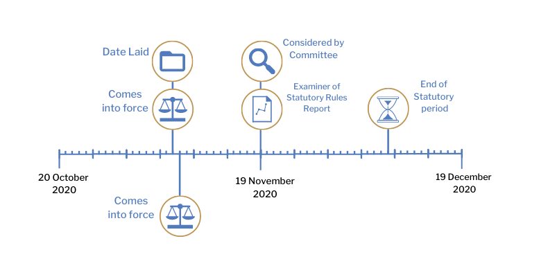 This timeline tracker shows the progress of The Health Protection (Coronavirus, International Travel) (Amendment No. 18) Regulations (Northern Ireland) 2020. The exact details are available in the table below.