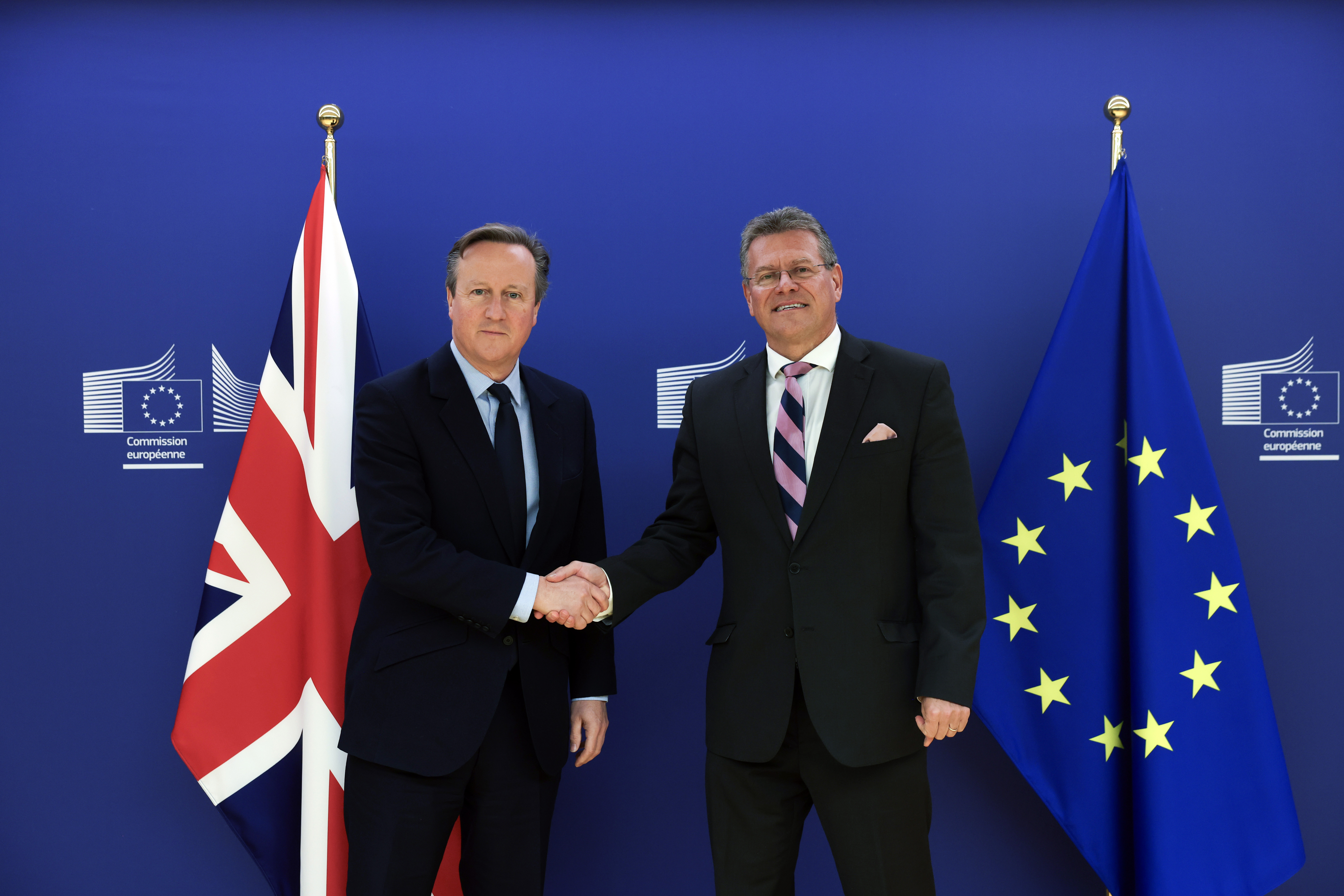 UK Foreign Secretary Lord Cameron and Vice-President of the European Commission Maroš Šefčovič 