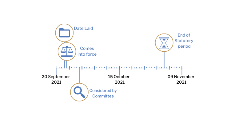 This timeline tracker shows the progress of The High Street (Coronavirus, Financial Assistance) Scheme Regulations (Northern Ireland) 2021. The exact details are available in the table below. 