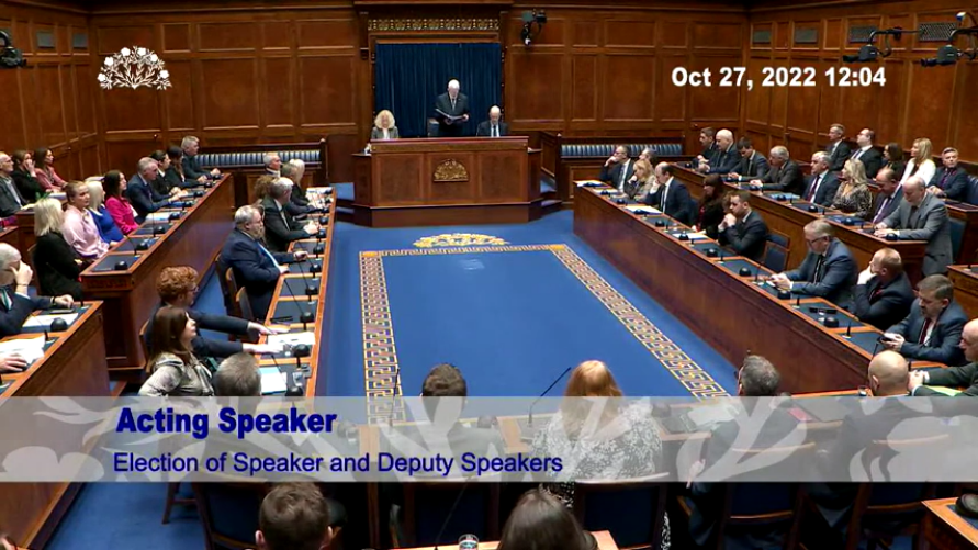 The meeting of the Northern Ireland Assembly on 27 October