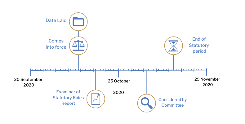 This timeline tracker shows the progress of The Health Protection (Coronavirus, International Travel) (Amendment No. 14) Regulations (Northern Ireland) 2020. The exact details are available in the table below.