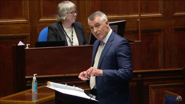  Junior Minister Declan Kearney speaking in the Assembly