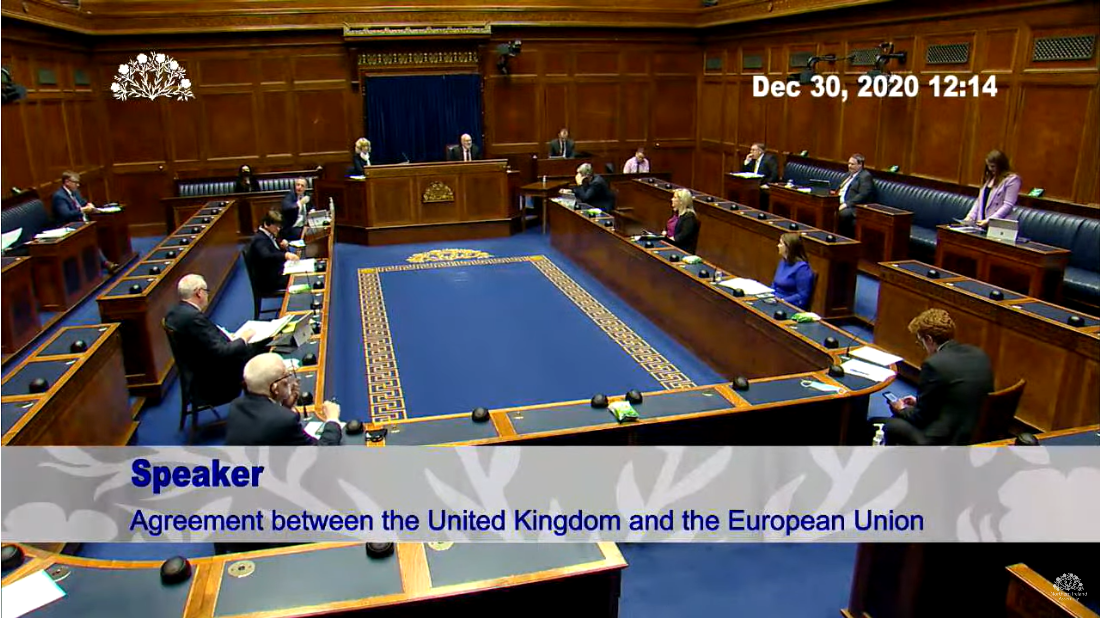 On 30 December 2020, the Northern Ireland Assembly debated the UK-EU Trade and Cooperation Agreement and agreed “to decline legislative consent to the British Government to impose the European Union (Future Relationship) Bill”