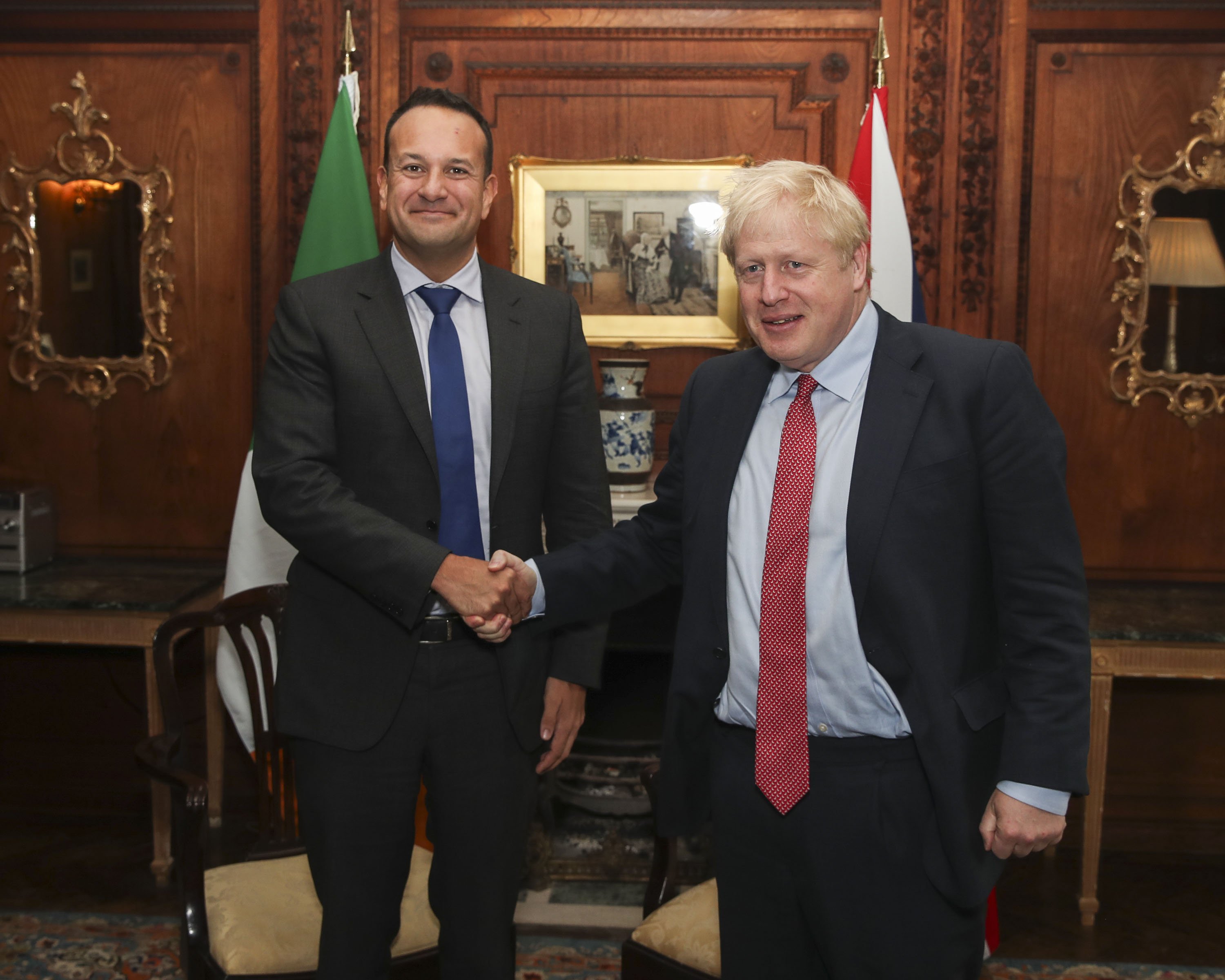 Prime Minister Boris Johnson and Taoiseach Leo Varadkar meeting in October 2019
