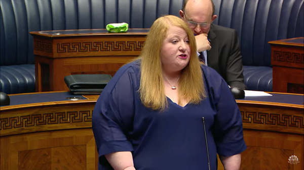 Naomi Long addressing the Assembly during Thursday’s debate | Source: NI Assembly