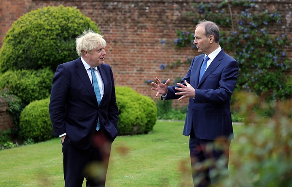Taoiseach Micheál Martin meeting with Boris Johnson at Chequers. Source: Number 10/UK Prime Minister