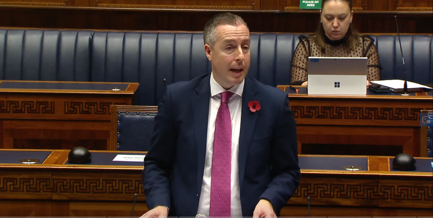 First Minister Paul Givan responding to questions in the NI Assembly
