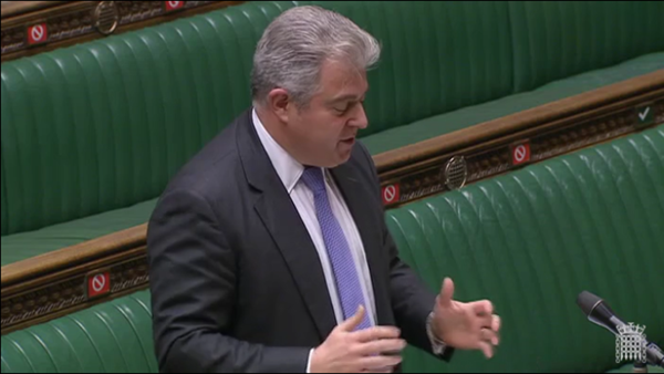 Secretary of State for Northern Ireland Brandon Lewis taking questions in the House of Commons. Source: UK Parliament TV