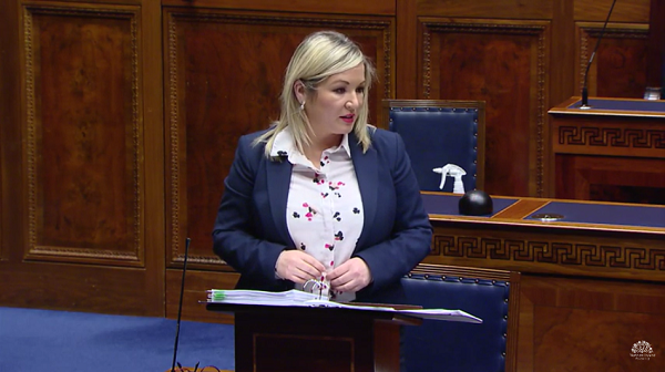 Deputy First Minister Michelle O’Neill speaking in the Assembly | Source: NI Assembly