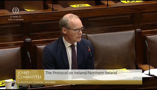 Minister for Foreign Affairs Simon Coveney giving evidence to the Oireachtas Committee | Source: Oireachtas