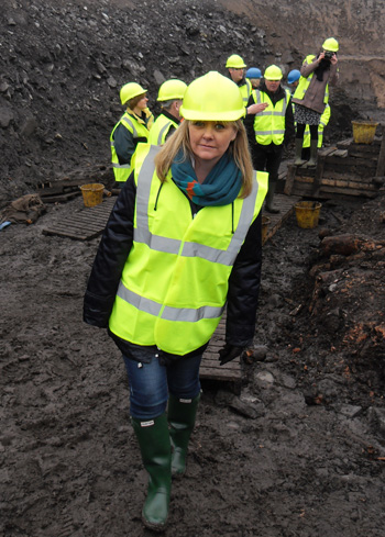 The Assembly Committee for Culture, Arts and Leisure recently visited Drumclay Crannog in Fermanagh to see first-hand some of the artefacts that have been recovered there. Pictured is Committee Chairperson Michelle McIlveen MLA
