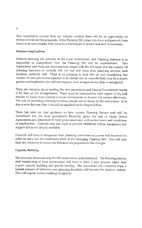 Castlereagh Borough Council Submission to the Planning Bill