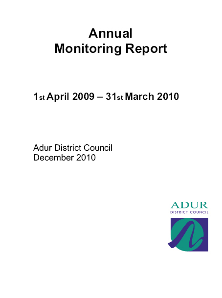 Annual Monitoring Report Example -  Adur District Council