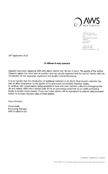 GLASSDON Letter to the NI Assembly Environment Committee