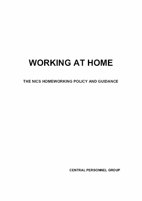 Working at home - The NICS Homeworking Policy and Guidance