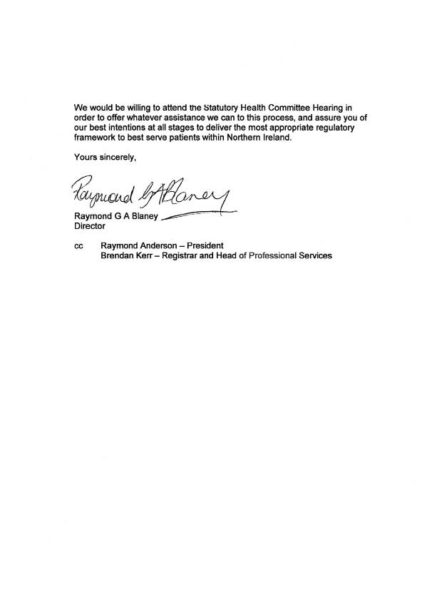 Pharmaceutical Society of Northern Ireland letter to Committee page 3