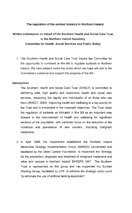 Southern Health and Social Care Trust submission