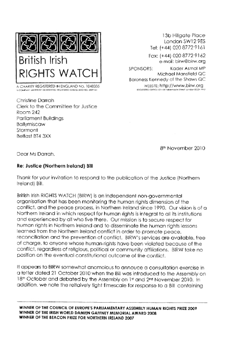 British Irish Rights Watch submission