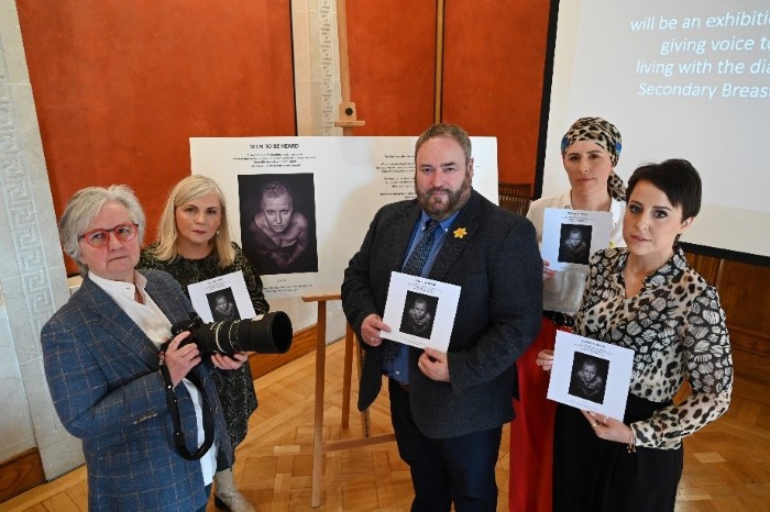 Committee Chair with representatives of the Seen to be Heard Exhibition
