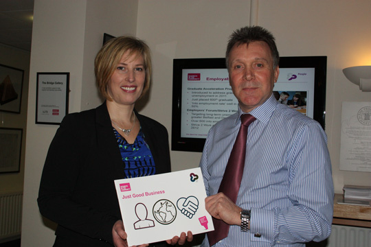 Sandra Overend meeting with Kieran Harding, Managing Director of Business in the Community 