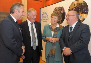 Pictured at a lecture entitled ‘Perspectives on the Ulster Covenant’ which took place at Parliament Buildings on Monday 24 September are: (l-r) NI Affairs Committee Member, Ian Paisley MP; historian Dr Jonathan Bardon; NI Affairs Committee Member, Kate Hoey MP; and the Speaker of the Northern Ireland Assembly, Mr William Hay MLA.  