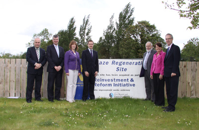 Committee Members and Maze/Long Kesh Programme Director Kyle Alexander at the Maze/Long Kesh site in June 2011.