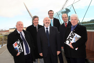 Ilex Regeneration - Members of the Committee on the Peace Bridge during a visit to Derry/Londonderry