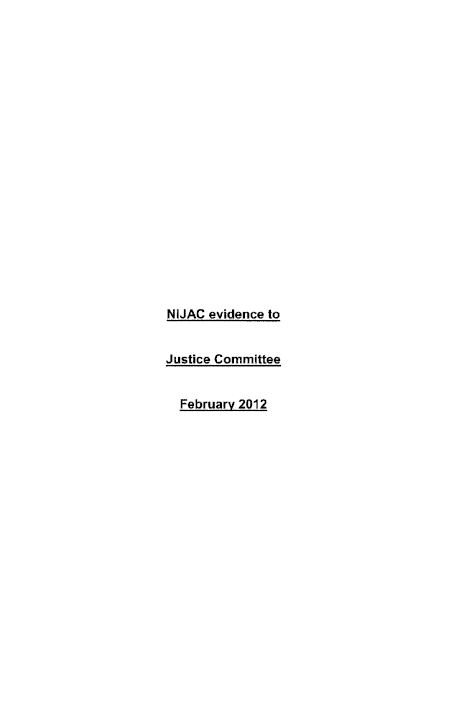Lord Chief Justice, Chairman of the Northern Ireland Judicial Appointments Commission submission