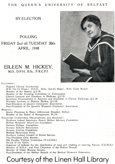 Eileen Hickey - Election poster from 1948