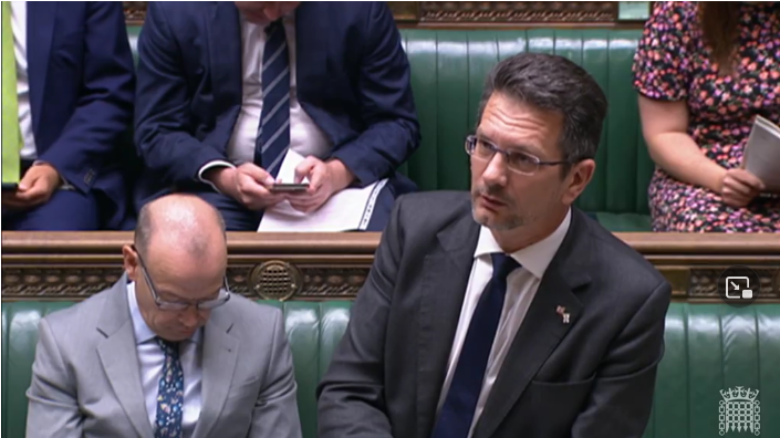 Minister of State in the Northern Ireland Office Steve Baker speaking in the Commons last week