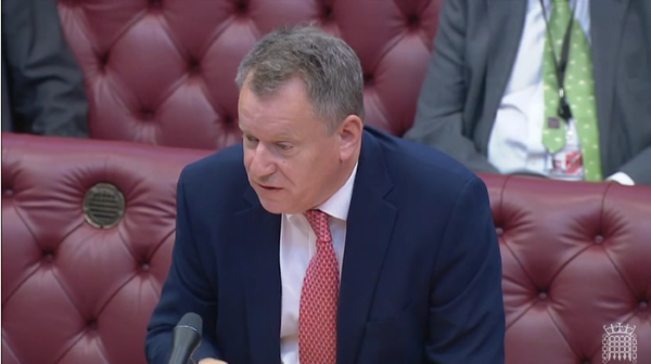 Lord Frost taking questions from peers on Thursday