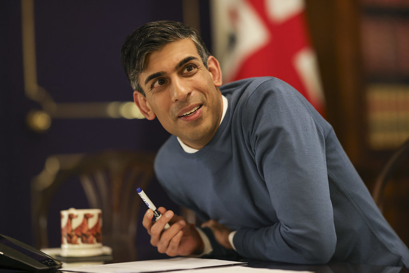 Prime Minister Rishi Sunak speaking on the phone to Taoiseach Leo Varadkar