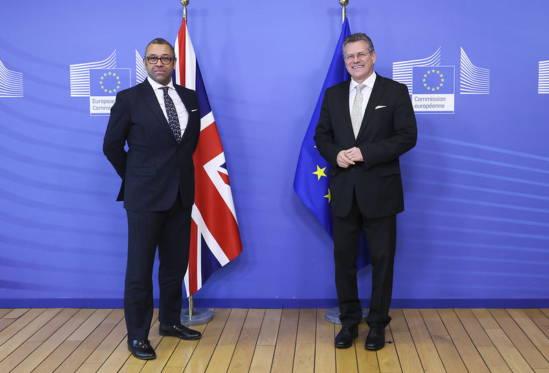 UK Foreign Secretary James Cleverly and European Commission Vice-President Maroš Šefčovič