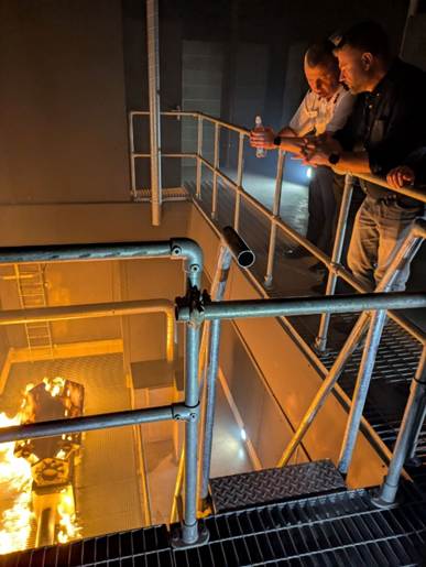 Pictured: Colin McGrath MLA with Chief Fire and Rescue Officer Aidan Jennings at the NIFRS Learning and Development Centre, Cookstown