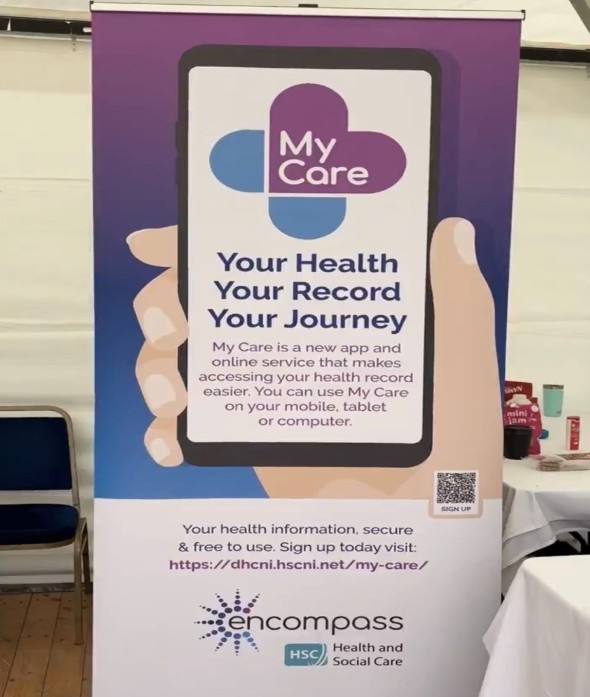 Pictured: MyCare app sign up board Pictured: MyCare app sign up board