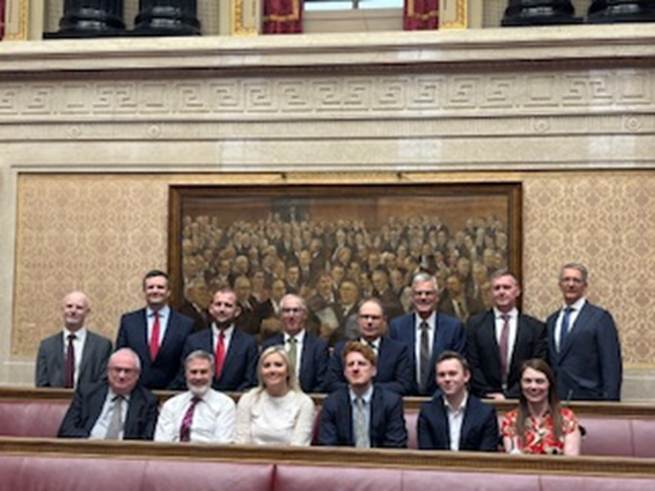 Members of the Committee with local bank and UK Finance representatives at their inquiry evidence session on 9th April 2025