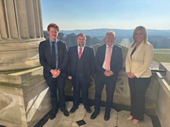 Matthew O'Toole MLA, Chair of the NIA Finance Committee; Peredur Owen Griffiths MS, Chair, Senedd Finance Committee; Kenneth Gibson MSP, Chair, Scottish Parliament Finance and Public Administration Committee; Diane Forsythe MLA, Deputy Chair, NIA Finance Committee