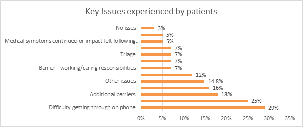 Figure 2: Key issues experienced by patients ""