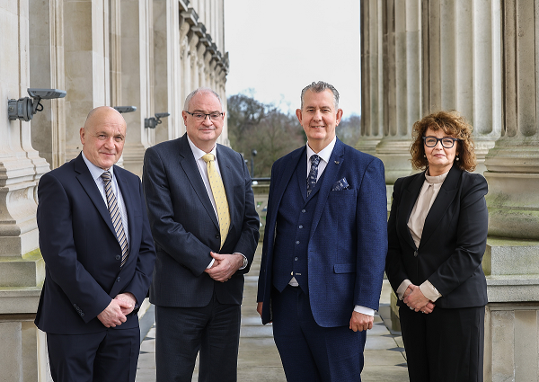 Speaker, Edwin Poots MLA, with Deputy Speakers Carál Ní Chuilín (Sinn Fein), John Blair (Alliance) and Dr Steve Aiken OBE (UUP) (pictured above).