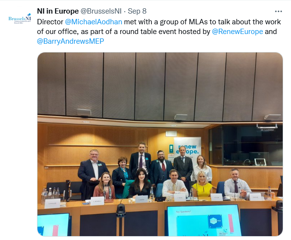 Members of the European Parliament and Members of the Legislative Assembly attending the event in Brussels 