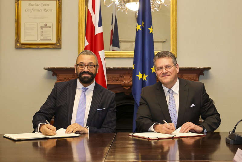 UK Foreign Secretary James Cleverly and Vice-President of the European Commission Maroš Šefčovič